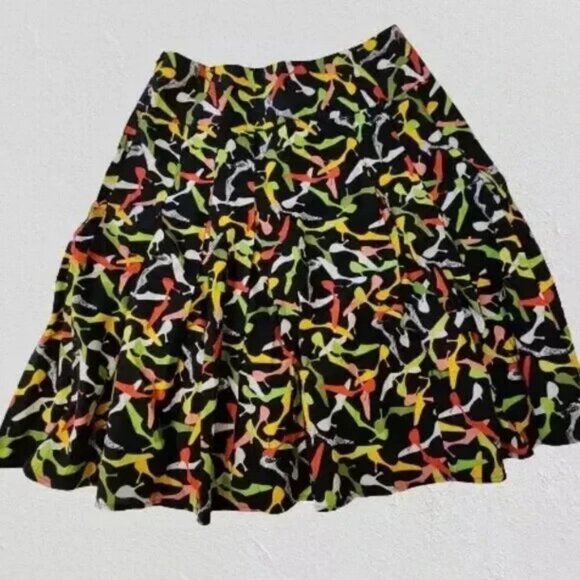 Liz Claiborne Pleated Cotton A-line Skirt Size 6 - Picture 3 of 5